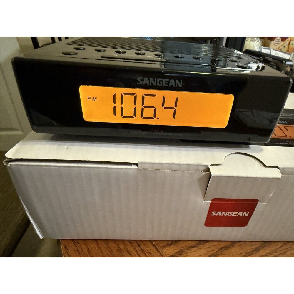 Sangean RCR-5 Digital Tuning AM/FM Alarm Clock Radio Dual Alarms Nap Mode Black